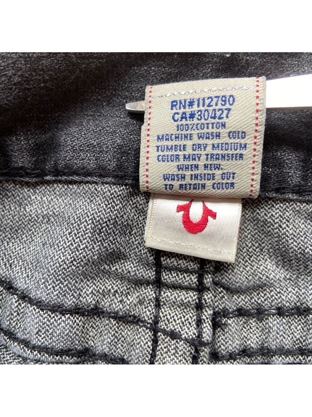 Rare True Religion Sammy crop Big T faded black capris pedal pusher pant size 28 - Picture 7 of 12